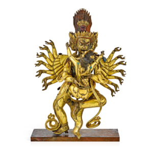 FIGURA DEL COBRE DE GILT DE HEVAJRA Y NAIRATMYA SINO-TIBETAN O MONGOLIAN